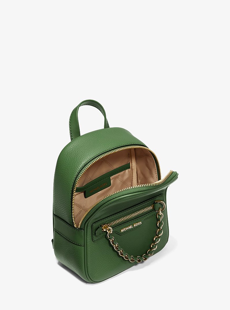 Tr&egrave;s petit sac &agrave; dos Elliot en cuir grain&eacute; in VERT AMAZONE | Michael Kors