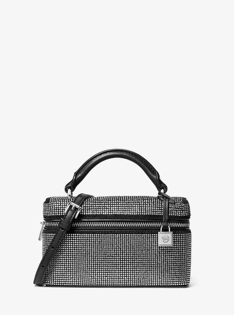 Bandolera Jana extrapeque&ntilde;a de gamuza convertible adornada in NEGRO | Michael Kors