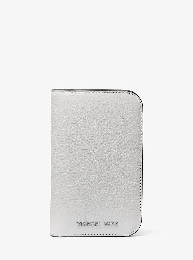 Hudson Pebbled Leather Billfold Wallet in BRIGHT WHT | Michael Kors