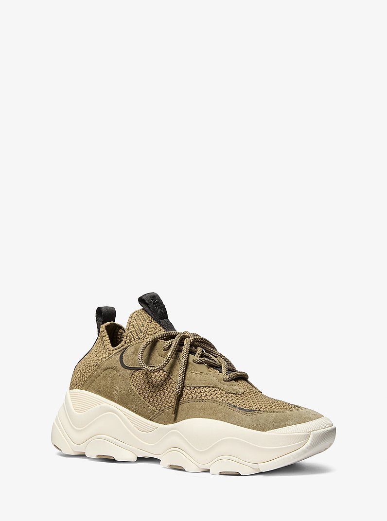 Zapatilla Atlas de punto el&aacute;stico in VERDE SAFARI | Michael Kors