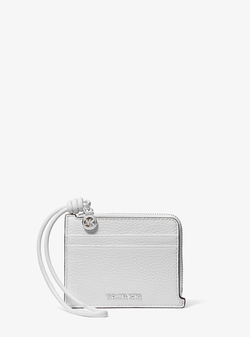 Kartenetui Jet Set Small aus gekrispeltem Leder mit Handschlaufe in OPTIC WHITE | Michael Kors