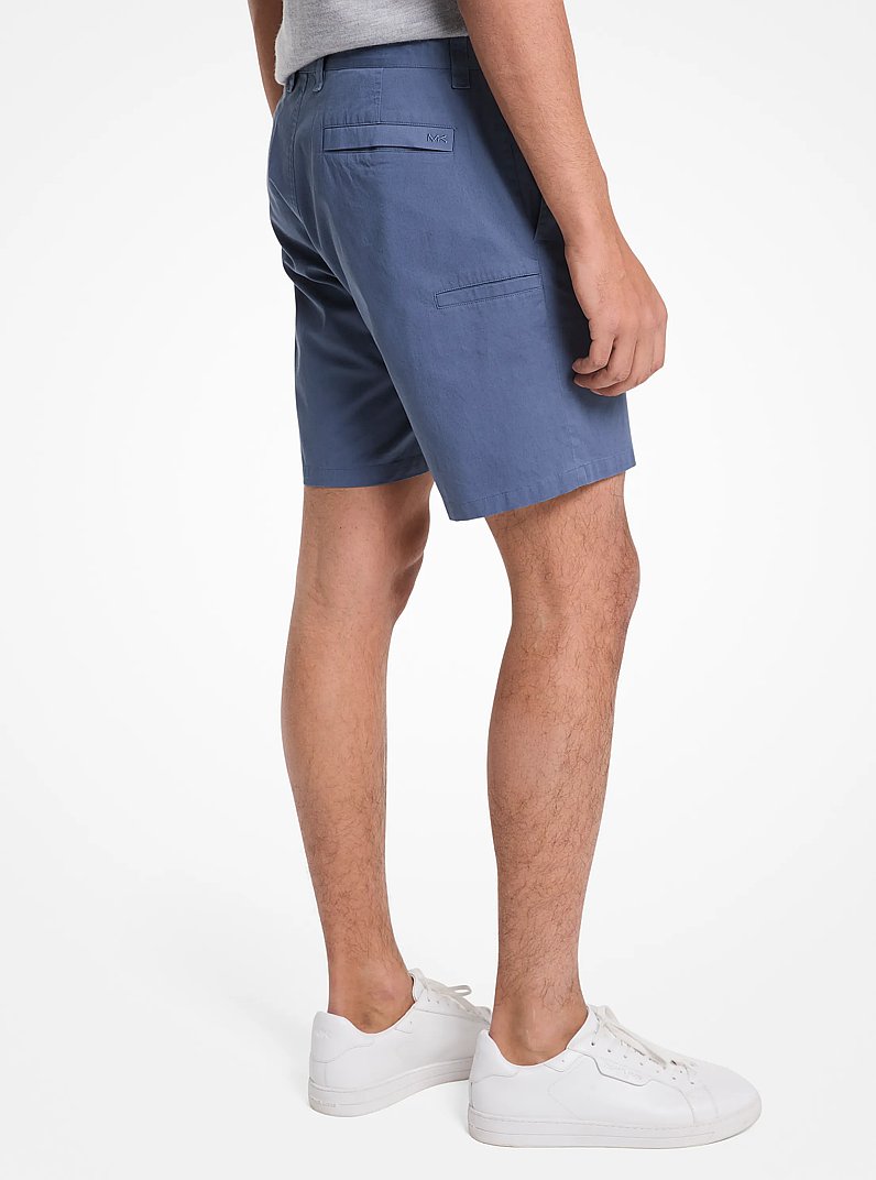 Stretch Cotton Shorts in DK CHAMBRAY | Michael Kors