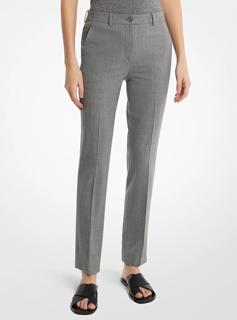 Samantha Stretch Wool Pants in BANKER GREY | Michael Kors