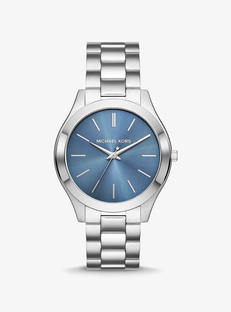 Oversized Aspyn Silver-Tone Watch in SKY BLUE - Sale | Michael