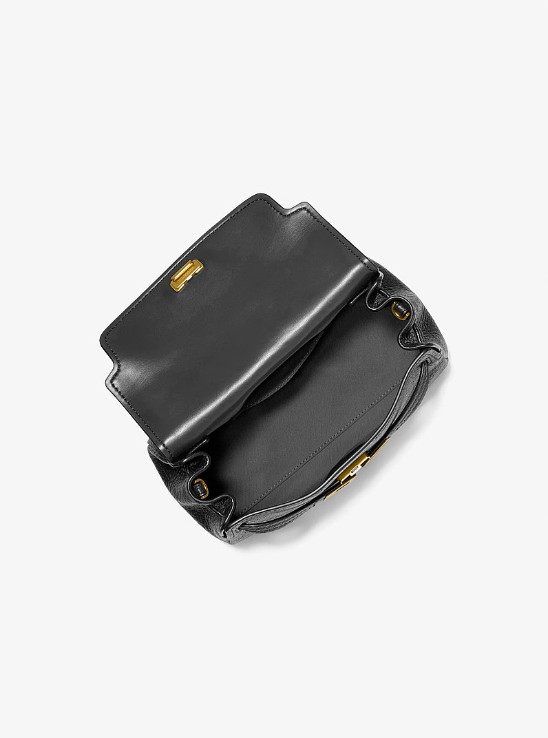 Tr&egrave;s petit sac &agrave; bandouli&egrave;re Hamilton Moderne en cuir souple textur&eacute; in NOIR | Michael Kors