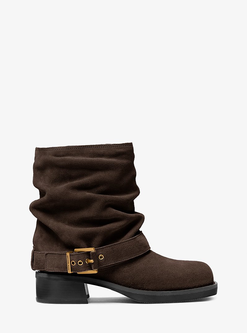 Colby Leather and Signature Logo Ankle Boot in CHOCOLATE | Michael Kors
