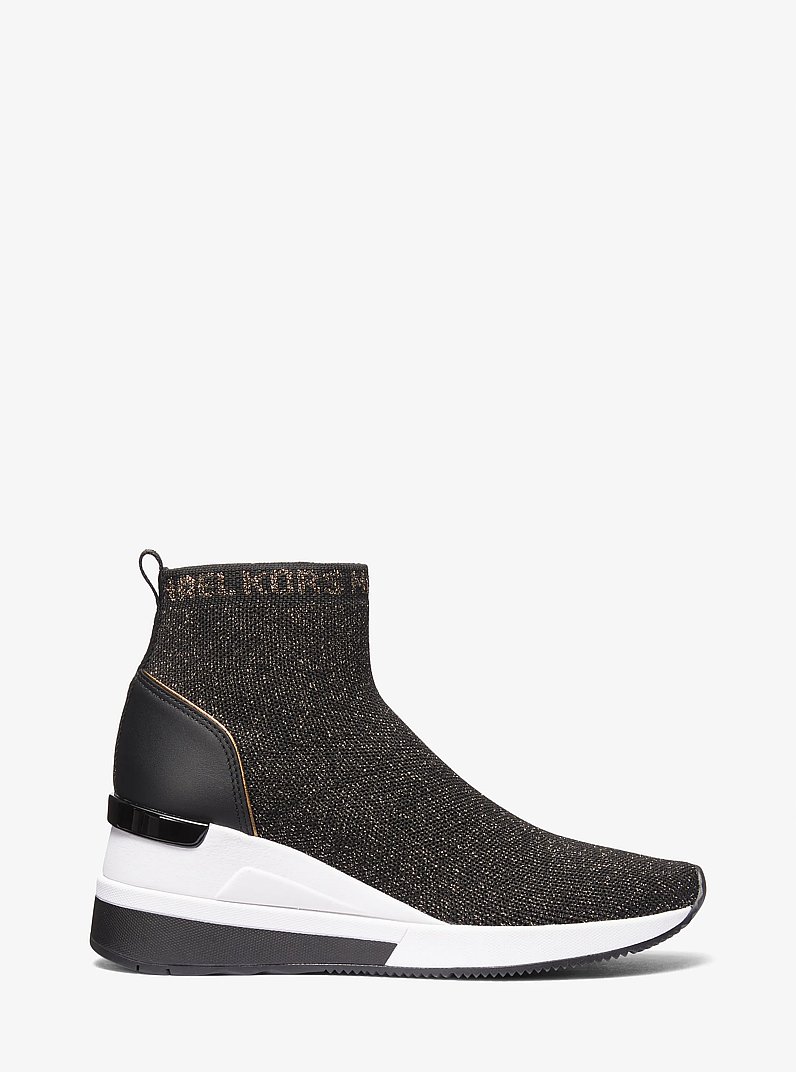 Skyler Metallic Stretch Knit Sock Sneaker