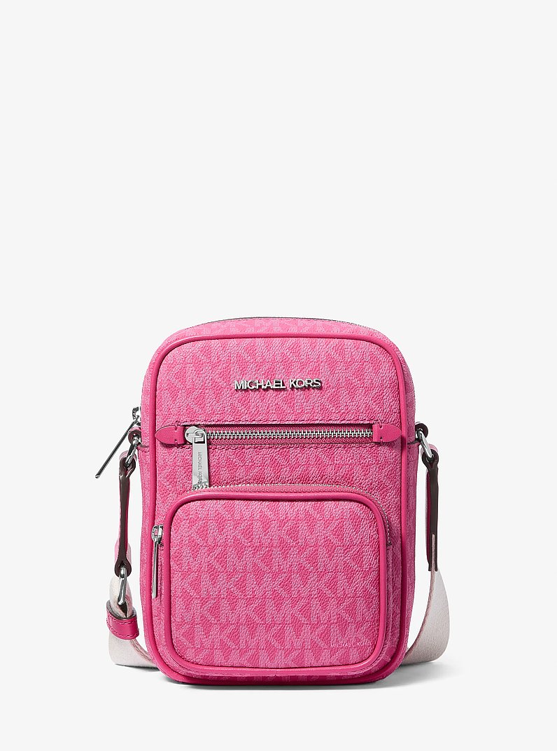 Jet Set Medium Signature Logo Crossbody Bag in DRAGONFRUIT | Michael Kors