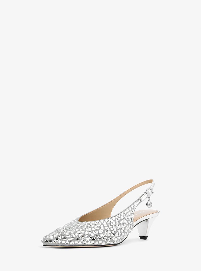 D&eacute;collet&eacute; Tonya decorata con mezzo tacco in NICHEL | Michael Kors