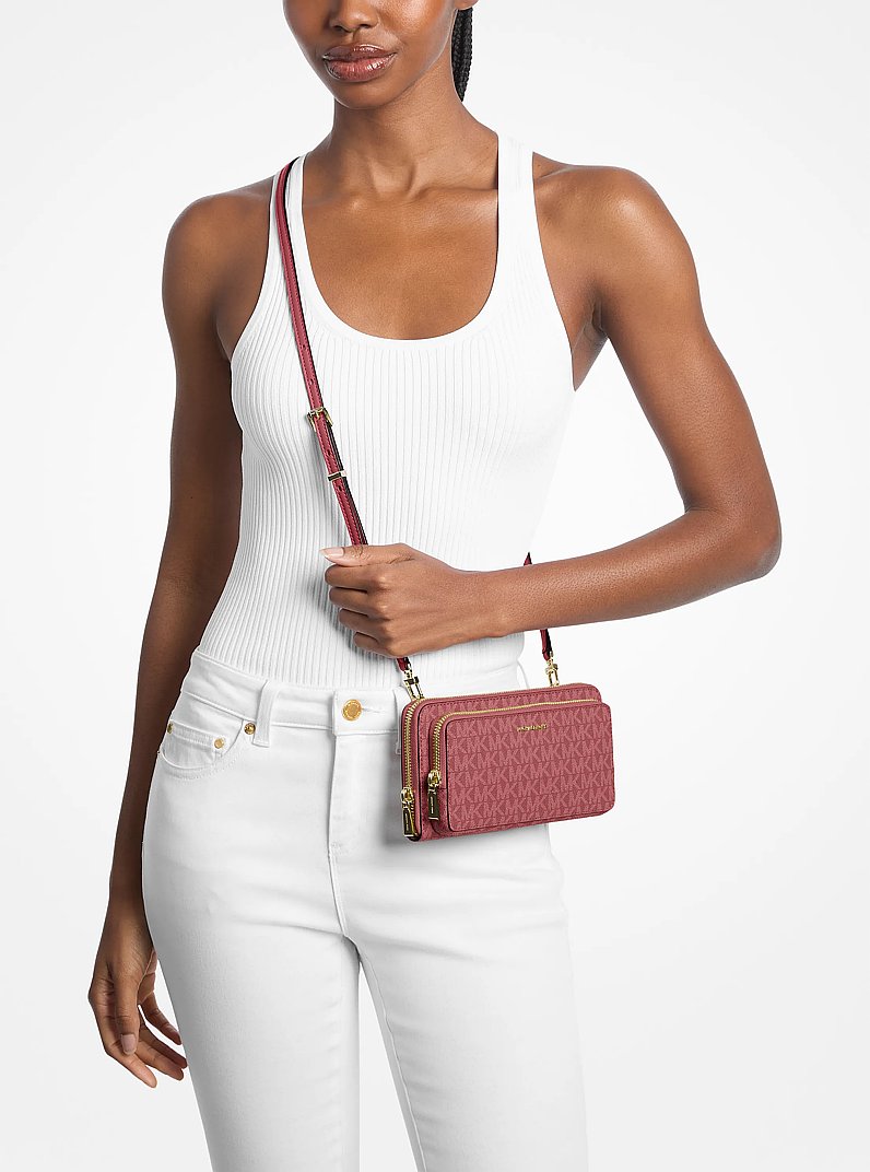 Borsa a tracolla Jet&nbsp;Set grande con logo in SORBETTO AI FRUTTI DI BOSCO | Michael Kors