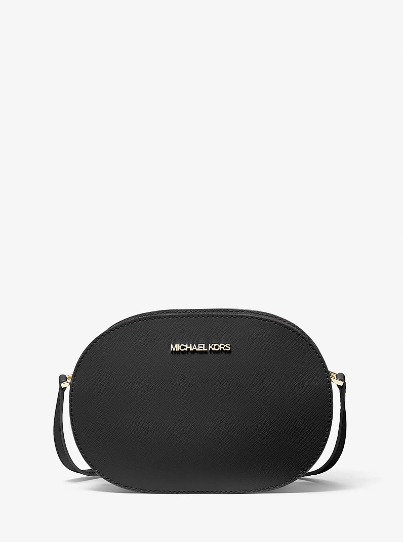 Bandolera Jet Set Travel mediana de piel saffiano in NEGRO | Michael Kors