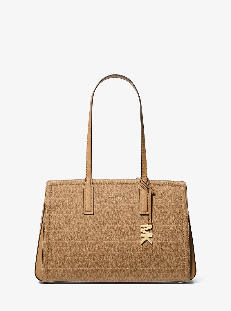 Bolso tote Laila mediano con logotipo exclusivo in C&Aacute;SCARA | Michael Kors