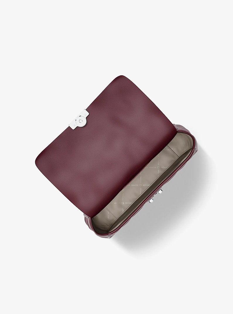 Borsa a spalla Tribeca grande in pelle trapuntata in ROSSO SCURO | Michael Kors