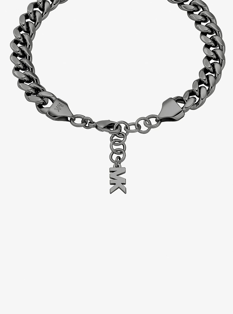 Precious Metal-Plated Brass Curb-Link Chain Bracelet in GRIS ACIER | Michael Kors