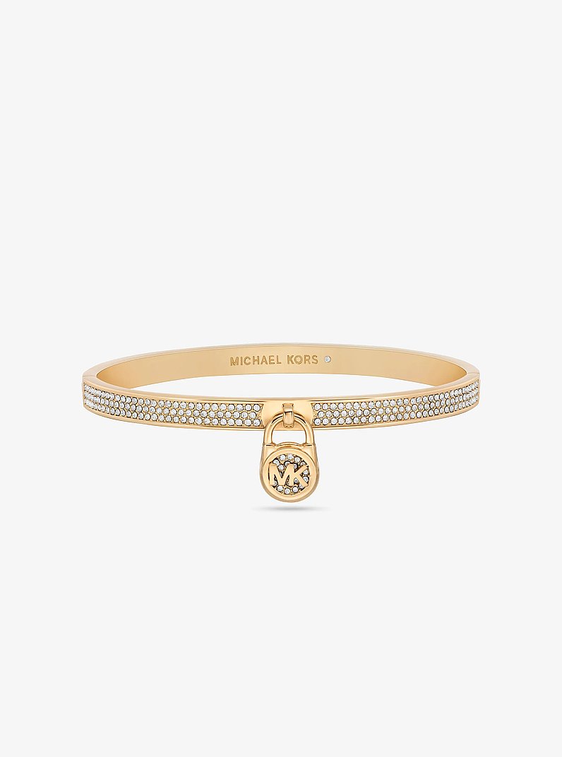 Pavé Logo Padlock Bangle in SILVER - Sale | Michael Kors [US]