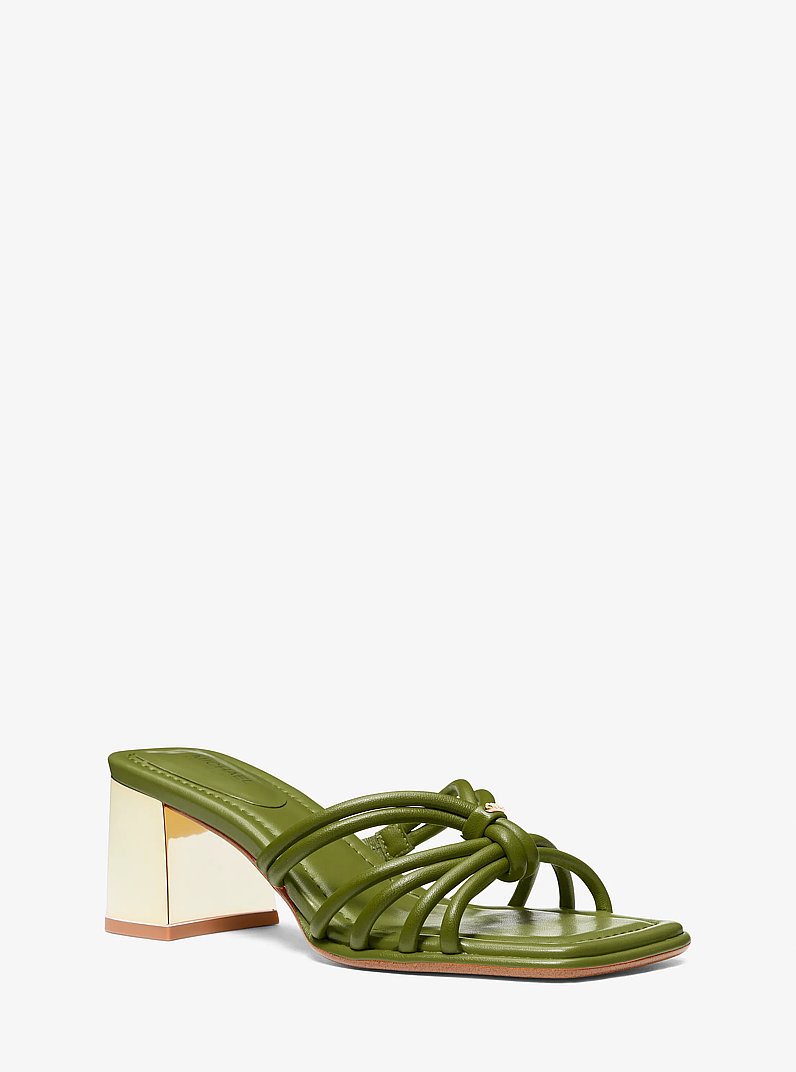 Astra Leather Mule in SMOKEY OLIVE | Michael Kors