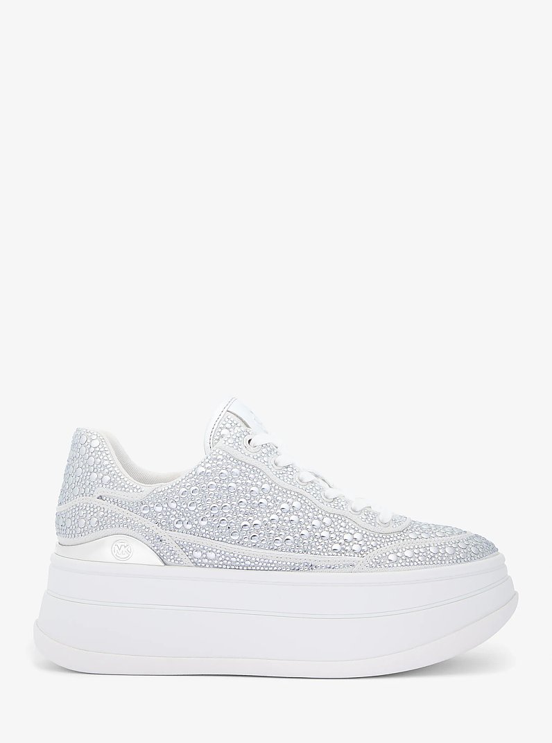 Sneaker Hayes in misto lino con plateau e borchie