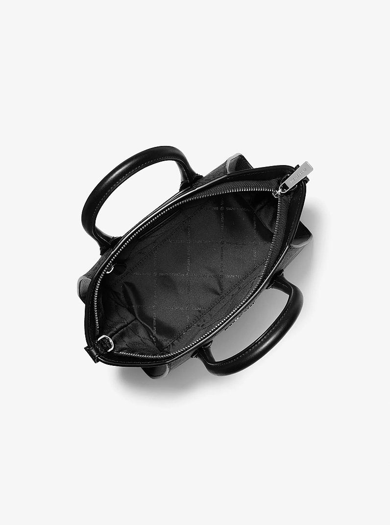 Avril Small Signature Logo Satchel in NEGRO | Michael Kors