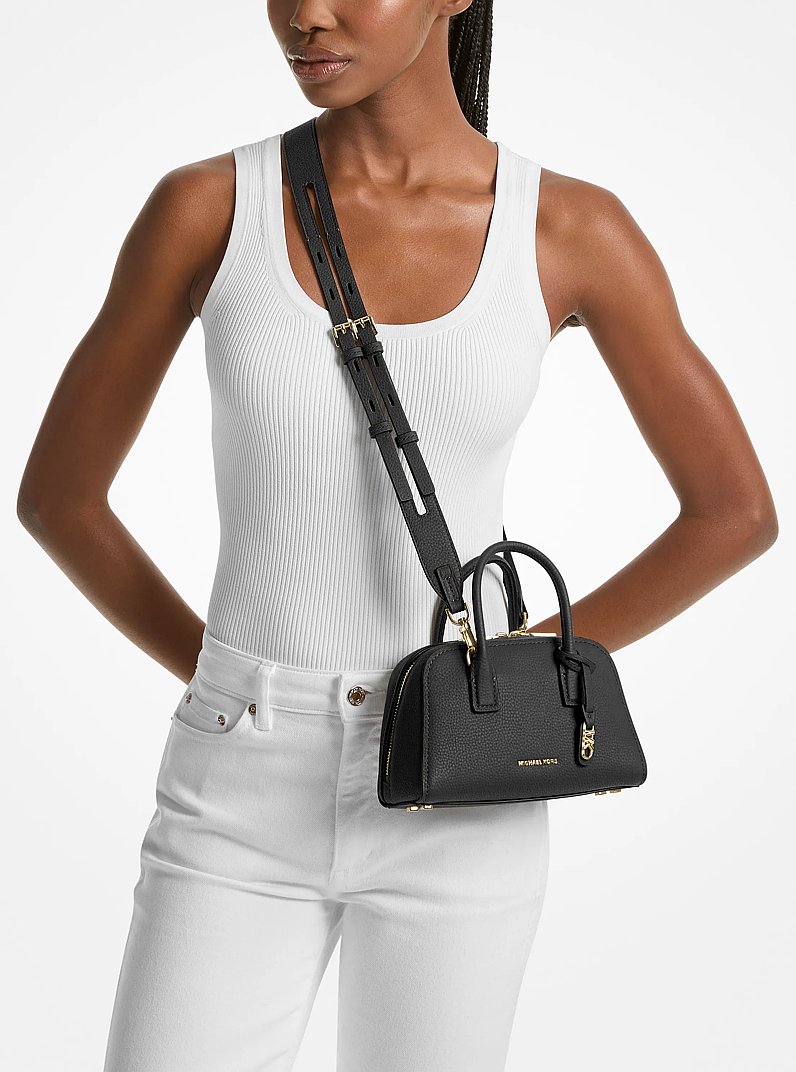 Ashton Extra-Small Pebbled Leather Crossbody Bag in BLACK | Michael Kors