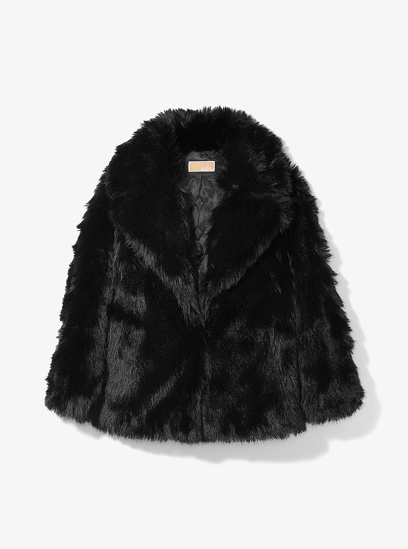 Abrigo marinero de piel sint&eacute;tica in NEGRO/NEGRO | Michael Kors