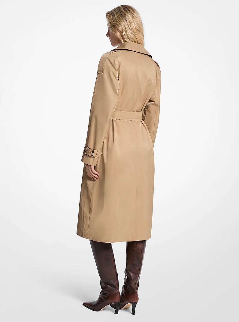 Trench-coat ceintur&eacute; en m&eacute;lange de coton in KAKI | Michael Kors