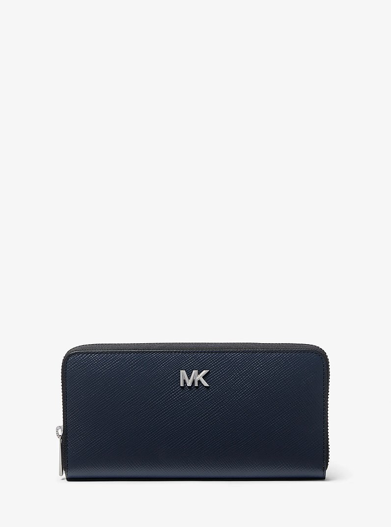 Portafoglio Edison in pelle zip-around in NAVY | Michael Kors