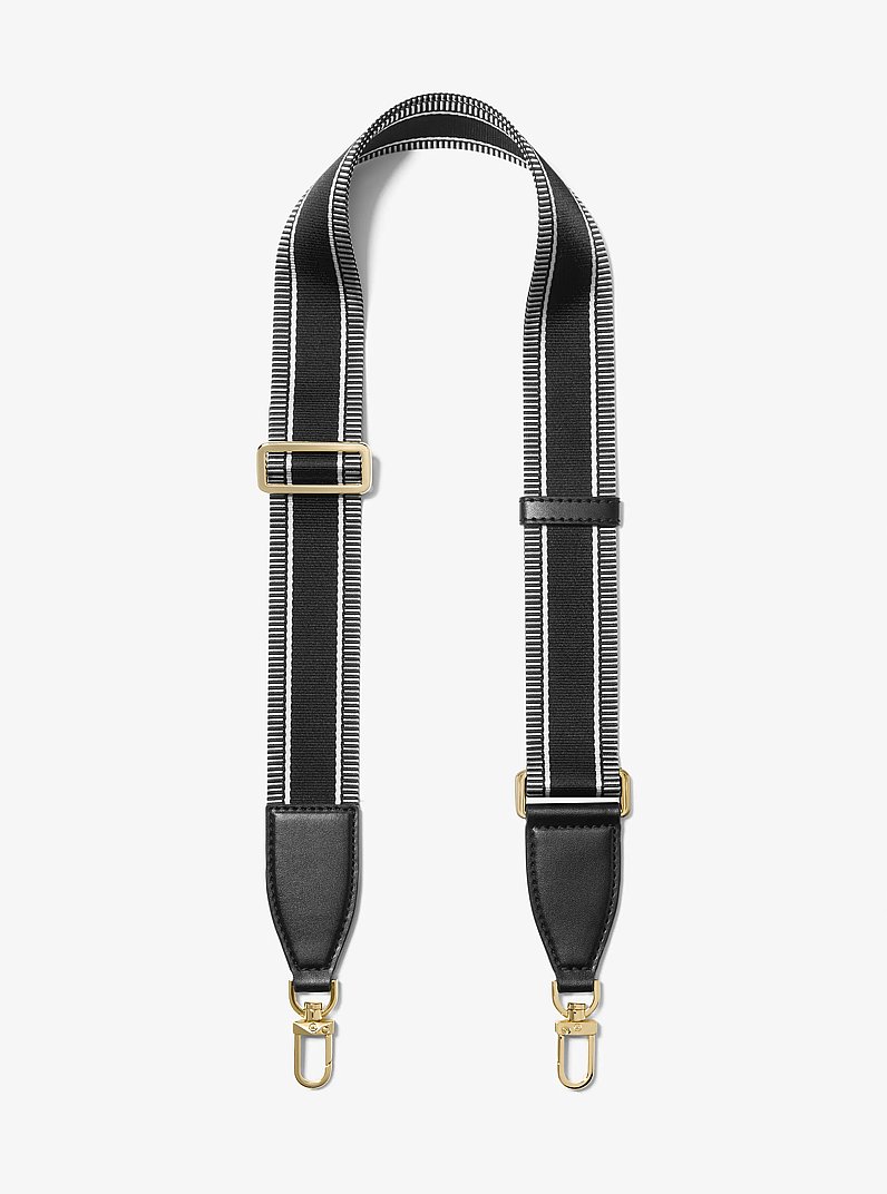 Correa de nailon a rayas para bolso in NEGRO | Michael Kors