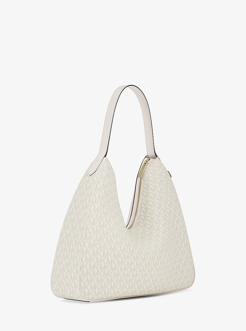 Nayla Medium Signature Logo Shoulder Bag in LT CRM MULTI | Michael Kors