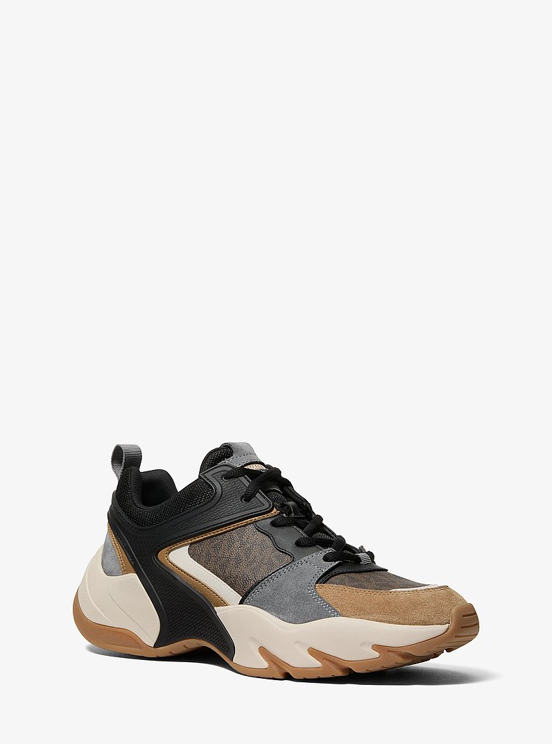 Chase Mixed-Media Trainer in BROWN MULTI | Michael Kors