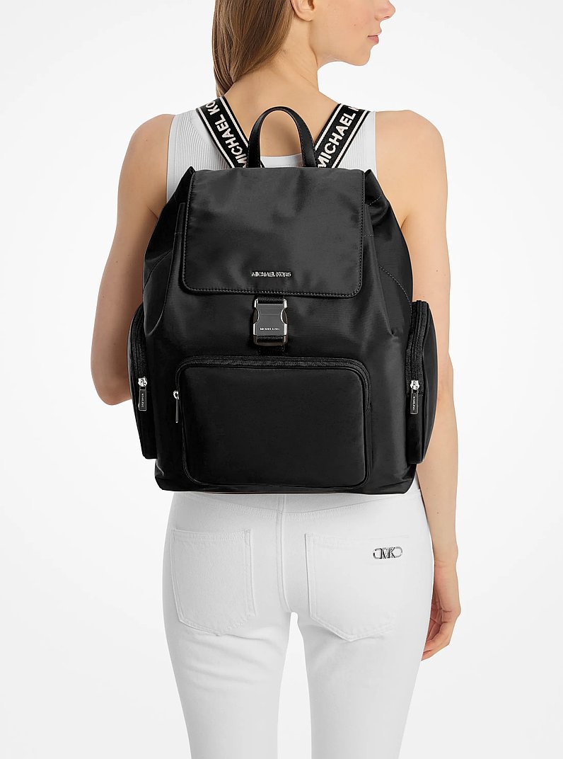 Khai Large Nylon Cargo Backpack in BLACK | Michael Kors