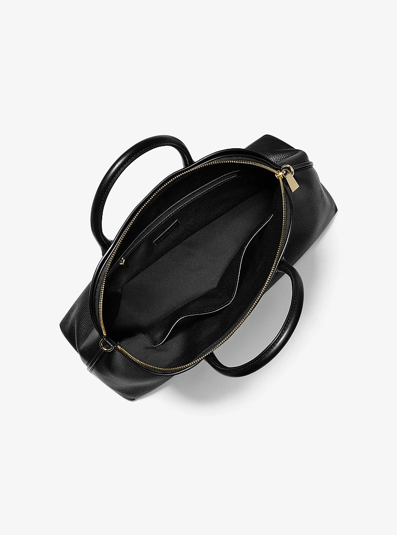 Grand sac Freddie de forme arrondie en cuir grain&eacute; in NOIR | Michael Kors
