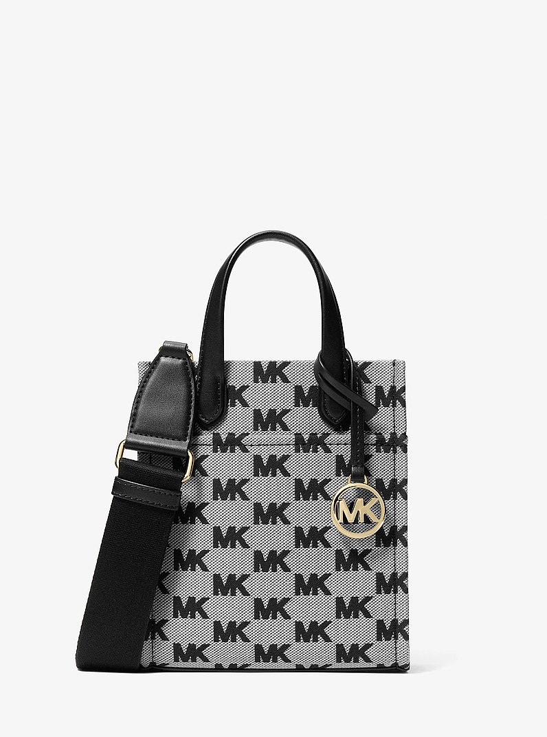 Gigi Extra-Small Logo Jacquard Crossbody Bag in BLACK | Michael Kors