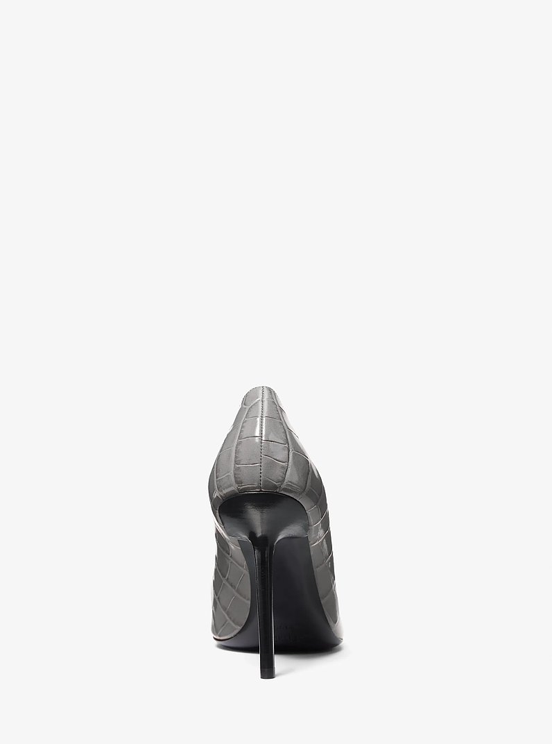 Pumps Winona aus Leder mit Krokodilpr&auml;gung in SCHIEFER | Michael Kors