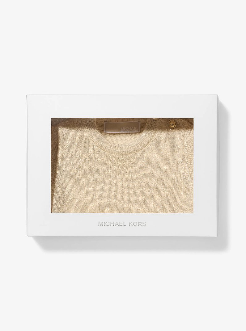Metallic Cotton Blend Baby Dress in GOLD | Michael Kors