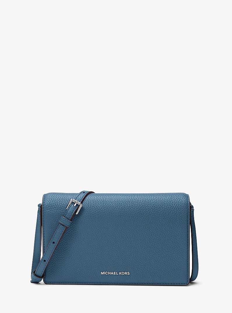 Jet Set Medium Pebbled Leather Crossbody Bag in DK CHAMBRAY | Michael Kors