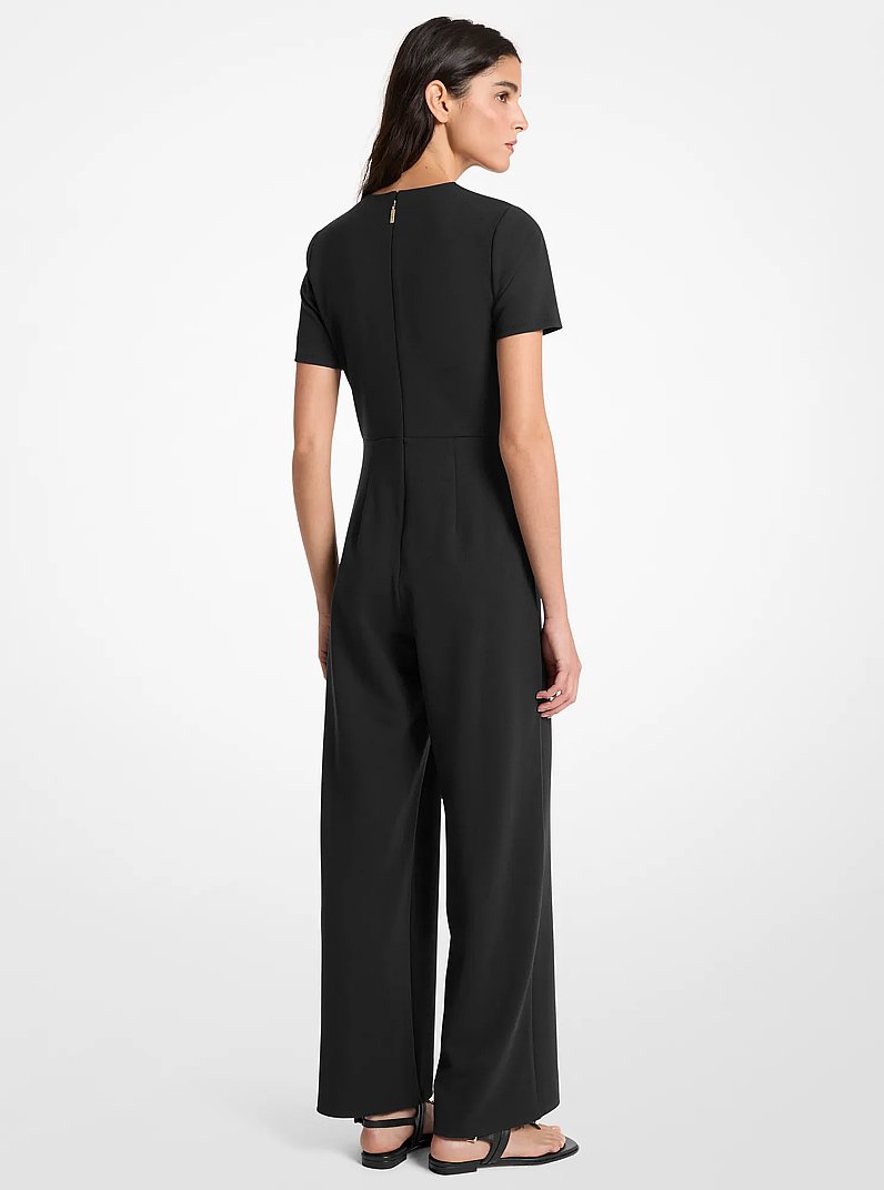Studded Scuba Crepe Jumpsuit in BLACK | Michael Kors