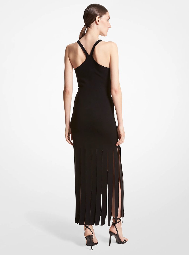 Vestido de mezcla de lana con cintas in NEGRO | Michael Kors