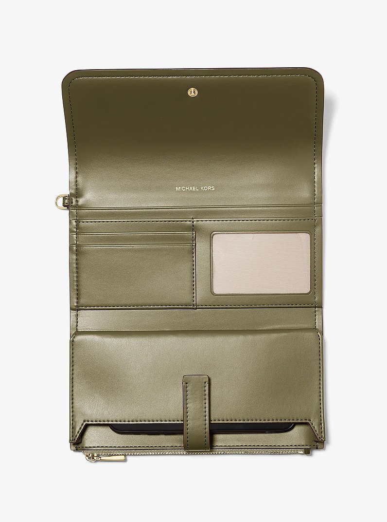 Jet Set Medium Signature Logo Convertible Wristlet in LODEN | Michael Kors