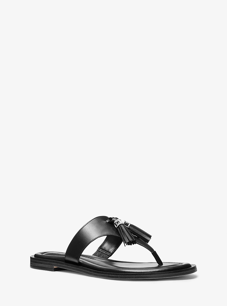 Kiernan Leather Sandal in BLACK | Michael Kors