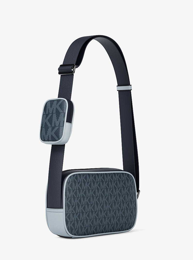 Cooper Small Signature Logo Camera Crossbody Bag With Pouch in ADMIRL MULTI | Michael Kors