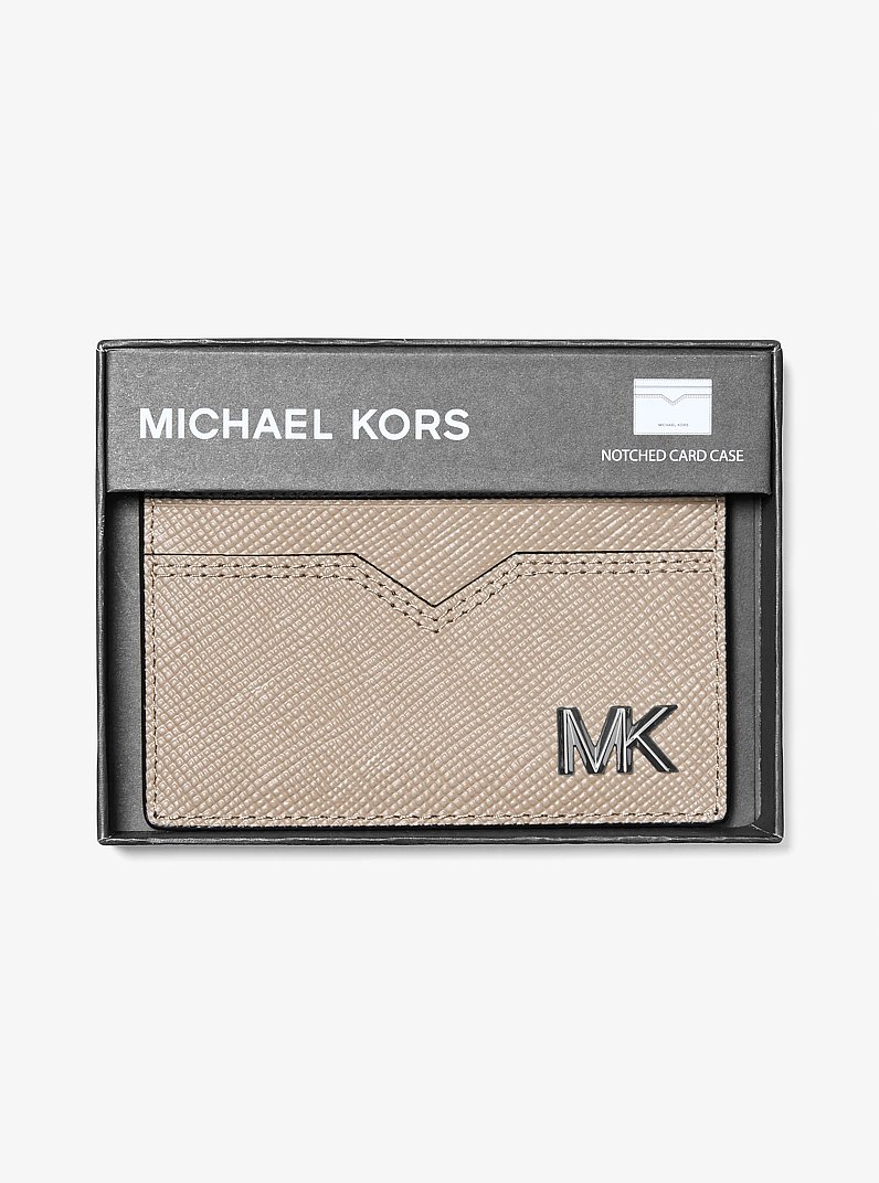 Edison Saffiano Leather Card Case in LIGHT SAND | Michael Kors