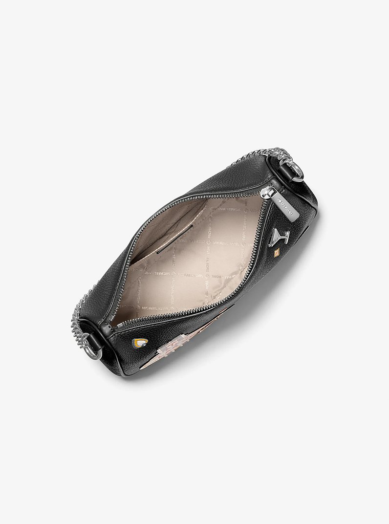 Carmela Medium Embellished Convertible Crossbody Bag in BLACK