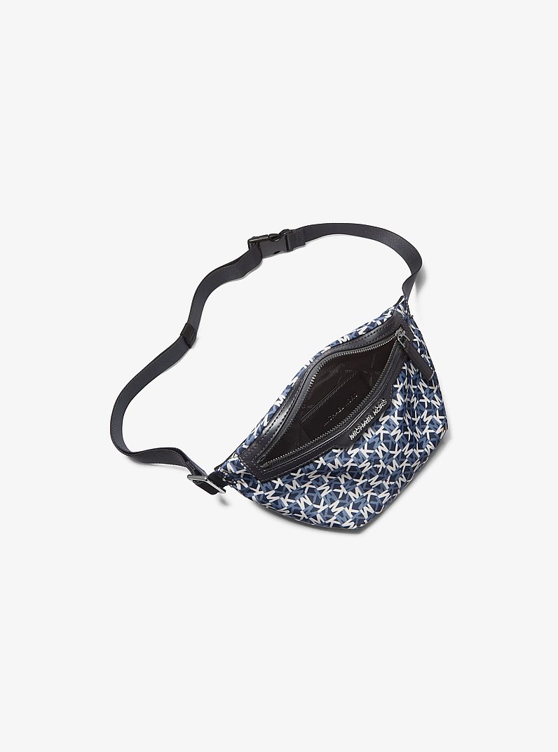 Lautner Mini Logo Print Sling Pack in NAVY | Michael Kors