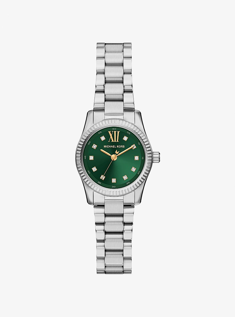 Reloj Lexington peque&ntilde;o en tono plateado con incrustaciones in PLATEADO | Michael Kors