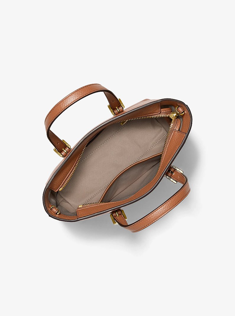 Quinn Small Pebbled Leather Convertible Crossbody Bag in LUGGAGE | Michael Kors
