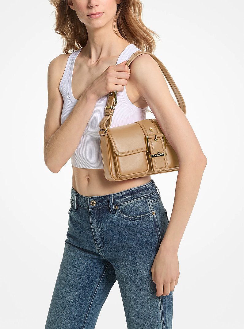 Colby Medium Leather Shoulder Bag in CAMEL | Michael Kors