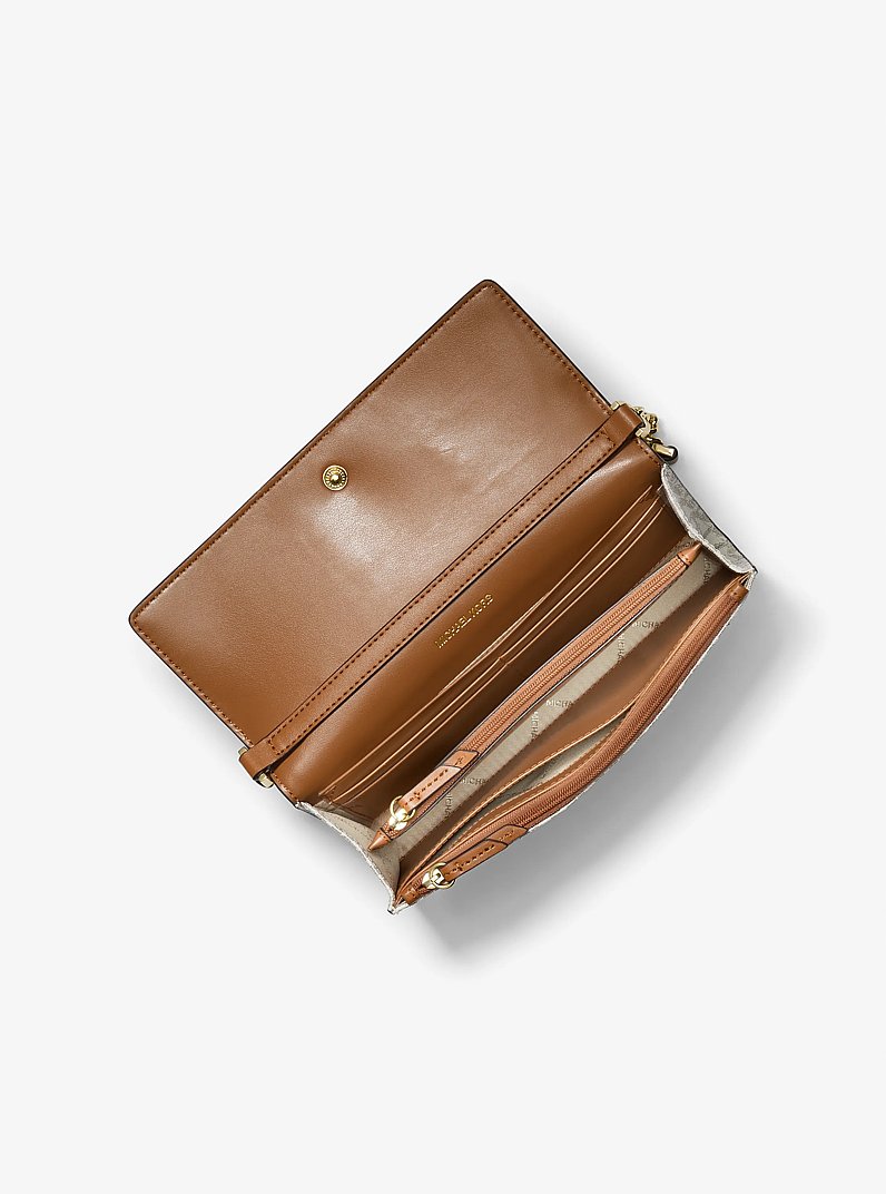 Sac &agrave; bandouli&egrave;re convertible Jet Set&nbsp;2-en-1 de taille moyenne &agrave; logo in VANILLE/NOISETTE | Michael Kors