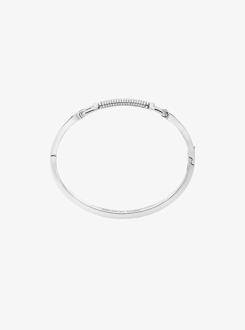Pav&eacute; Horsebit Bangle in PLATEADO | Michael Kors