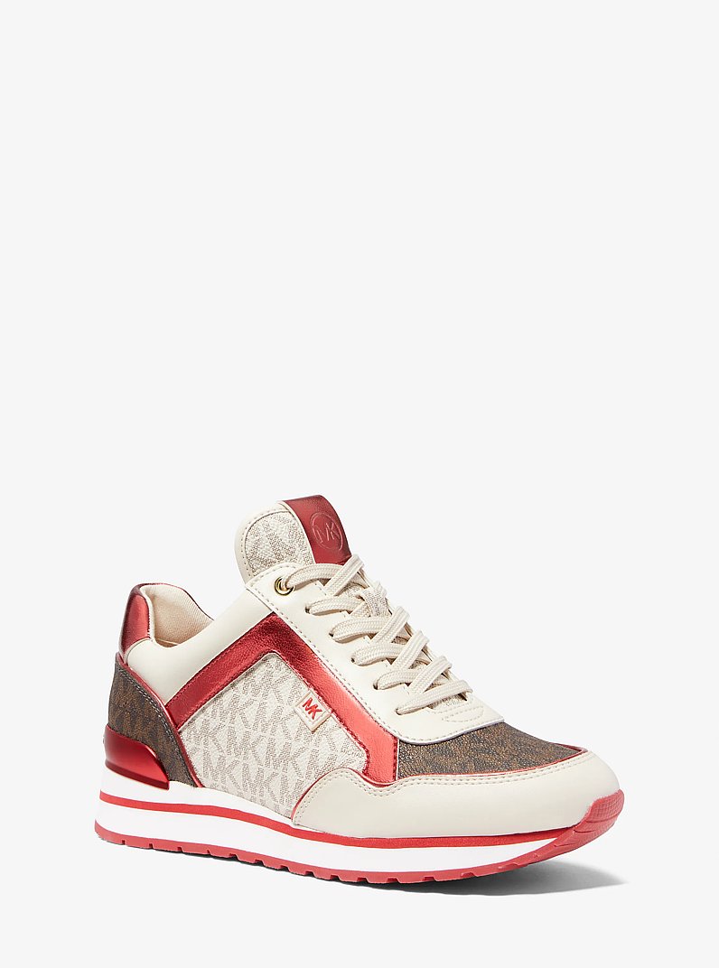 Maddy Color-Block Signature Logo Trainer in CRIMSON MULTI | Michael Kors