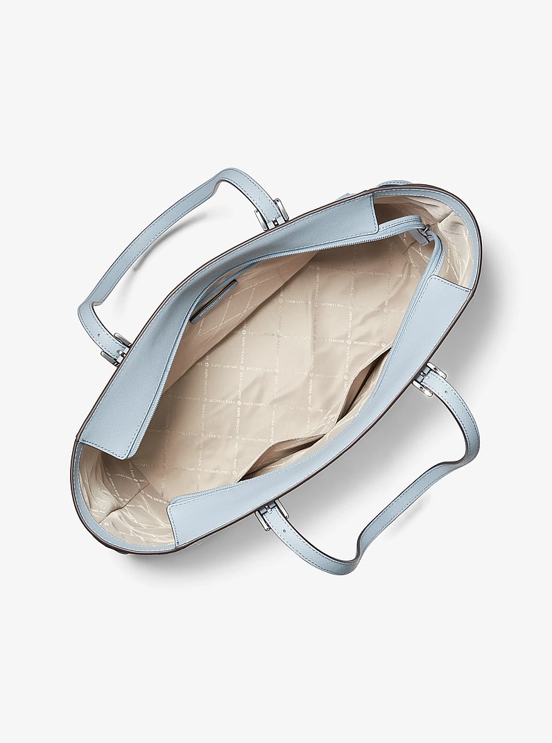 Gilly Large Saffiano Leather Tote Bag in PALE BLUE | Michael Kors